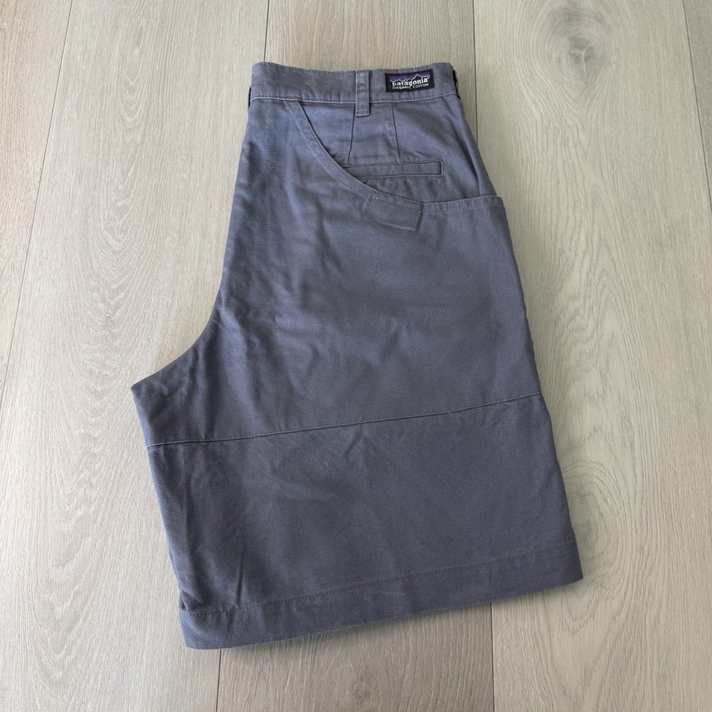 Vintage Patagonia Stand Up Canvas Cotton Shorts Men's 32x9 Blue Outdoor Hiking